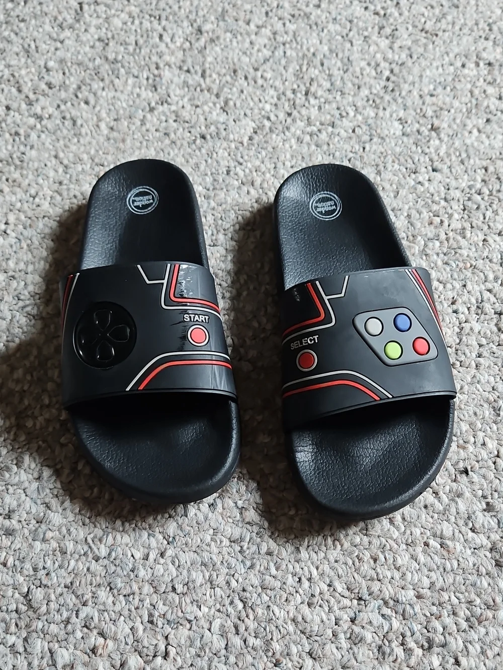 wonder nation Black Logo Slide Sandal.
